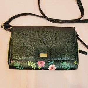Black & Floral Crossbody Purse
